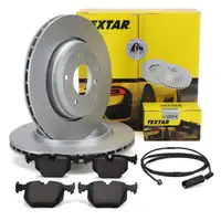 TEXTAR Bremsscheiben + Bremsbeläge + Sensor BMW 3er E46 330i 330xi 330d 330xd hinten