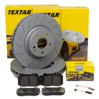 TEXTAR Bremsscheiben + Beläge + Sensor MERCEDES E-Klasse W211 S211 mit Sportpaket vorne