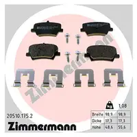 Zimmermann SPORT Bremsen Bremsscheiben + Bremsbeläge für VOLVO XC40 (536) 16 Zoll hinten