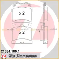 ZIMMERMANN Bremsbeläge Bremsbelagsatz für VW Transporter T4 15 Zoll PR-1LE vorne