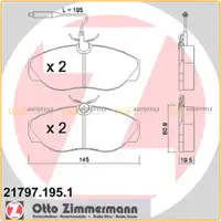 ZIMMERMANN Bremsbeläge + Sensor CITROEN Jumper 1 FIAT Ducato 230 PEUGEOT Boxer vorne