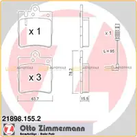 ZIMMERMANN Bremsbeläge Bremsbelagsatz + Wako für Mercedes CL203 A209 W210 hinten