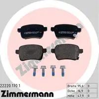 ZIMMERMANN Bremsscheiben + Bremsbeläge OPEL Adam Corsa E 15 Zoll hinten