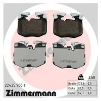 ZIMMERMANN rd:z Bremsbeläge BMW G20/21 G22-26 G30/31 X3 X4 X5 X6 X7 Z4 i4 TOYOTA vorne