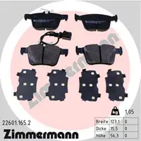 ZIMMERMANN Bremsbeläge + Warnsensor AUDI RS3 (8V) RSQ3 (F3) TTRS (FV) PR-2EE/1KX hinten