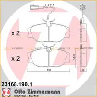 ZIMMERMANN Bremsbeläge + Warnsensor ALFA ROMEO GTV Spider (916_) FIAT Tipo (160_) vorne