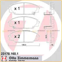 ZIMMERMANN Bremsscheiben + Bremsbeläge HONDA Civic 8 Type R 201/224 PS vorne