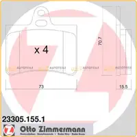 ZIMMERMANN Bremsbeläge Bremsbelagsatz für Citroen C5 I (DC DE) II (RC RE) hinten