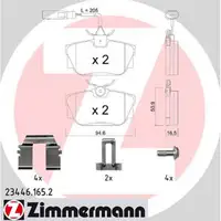 ZIMMERMANN Bremsbeläge + Wako für FORD GALAXY SEAT ALHAMBRA VW SHARAN T4 hinten