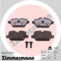 ZIMMERMANN rd:z Bremsbeläge BMW 1er E81 E87 3er E90 E91 MINI R60 R61 hinten