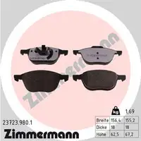 ZIMMERMANN rd:z Bremsbeläge FORD C-Max Focus Kuga MAZDA 3 5 VOLVO C30 C70 vorne