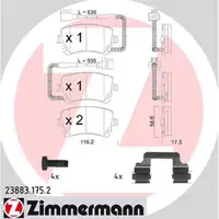 ZIMMERMANN Bremsbeläge Bremsklötze + Wako für VW Phaeton (3D) 1KD/1KP/1KY hinten