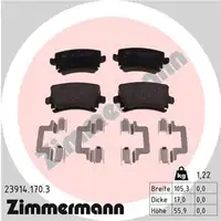 ZIMMERMANN Bremsbeläge Audi S3 TTS TTRS 3.2V6 VW Golf R32 Passat Scirocco hinten