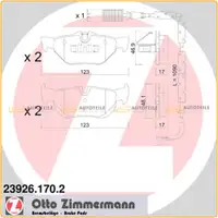 ZIMMERMANN Bremsbeläge Bremsbelagsatz + Wako für BMW 3er E90 318i 320i hinten