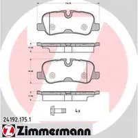 ZIMMERMANN Bremsbeläge LAND ROVER Discovery 3 4 Range Rover 3 / Sport hinten