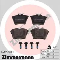 ZIMMERMANN rd:z Bremsbeläge Bremsklötze CITROEN C5 3 PEUGEOT 407 607 HA