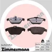 ZIMMERMANN rd:z Bremsbeläge MERCEDES W204 C204 S204 A207 C207 GLK X204 hinten