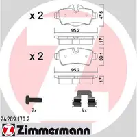 ZIMMERMANN Bremsbeläge Bremsbelagsatz für Mini R56 R52 R57 R55 R58 R59 hinten