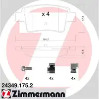 ZIMMERMANN Bremsbeläge Bremsbelagsatz für Fiat Punto (199) Opel Corsa D hinten