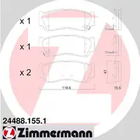 ZIMMERMANN Bremsscheiben + Bremsbeläge HYUNDAI Santa Fe 2 (CM) hinten