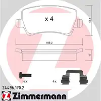 ZIMMERMANN Bremsbeläge für VOLVO S60 II S80 II V60 V70 III XC60 XC70 II hinten