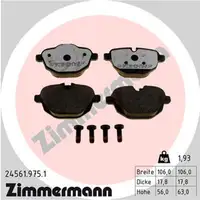 ZIMMERMANN rd:z Bremsbeläge BMW F10 F11 X3 F25 G01 X4 F26 Z4 E89 i8 hinten