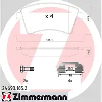 ZIMMERMANN Bremsbeläge Bremsklötze RENAULT Kangoo 15/16 Zoll vorne