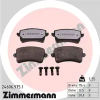 ZIMMERMANN rd:z Bremsbeläge AUDI A4 (8K B8) A5 (8T 8F) Q5 (8RB) (FYB) hinten