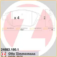 ZIMMERMANN 24883.180.1 Bremsbeläge CITROEN C3 II C3 Picasso DS3 PEUGEOT 2008 I vorne