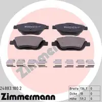 ZIMMERMANN Bremsscheiben + Beläge CITROEN C3 Picasso PEUGEOT 2008 I II vorne