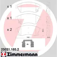 ZIMMERMANN Bremsbeläge Bremsklötze für Chevrolet Aveo Cruze Opel Astra J vorne