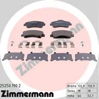 ZIMMERMANN 25250.190.2 Bremsbeläge CITROEN C-Elysee C4 Cactus PEUGEOT 301 vorne 1608691380