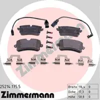 ZIMMERMANN Bremsbeläge Bremsklötze + Wako für Audi A6 (4G C7) A7 (C7) 1KW hinten