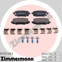 ZIMMERMANN Bremsbeläge + Wako für FIAT 500X (334) JEEP RENEGADE (BU) hinten