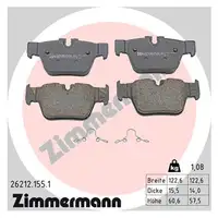 ZIMMERMANN Bremsbeläge BMW F40 M135i 2er F44 M235i X2 F39 M35i hinten 34206885600