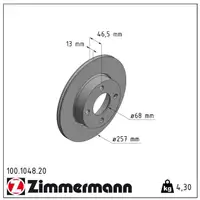 ZIMMERMANN Bremsscheiben Satz für AUDI 100 (C2 C3) 80 (B3) vorne