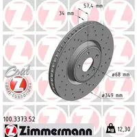 Zimmermann SPORT Bremsscheiben Satz AUDI A4 B9 A5 F5 A8 4N Q5 FY Q7 4M VW Touareg vorne