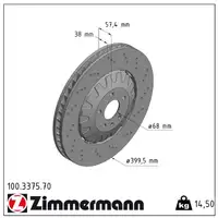 Zimmermann FORMULA Z Bremsscheiben + Bremsbeläge + Sensor AUDI A6 C8 A7 4K A8 4N vorne