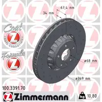 Zimmermann FORMULA Z Bremsscheiben Satz AUDI A6 C8 Allroad PR-FN2/1ZA/1ZY vorne 4K0615301F