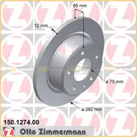 ZIMMERMANN Bremsscheiben Satz für BMW 3er E30 M3 2.3 EVO I 2.3 EVO II 2.5 hinten