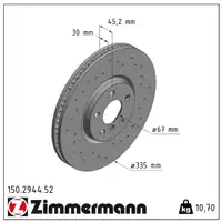 Zimmermann SPORT Bremsscheiben Satz MINI F55 F56 F54 F57 F60 17 Zoll vorne