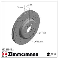 Zimmermann SPORT Bremsscheiben Satz BMW 5er G30 6er G32 630i 7er G11 G12 725d vorne