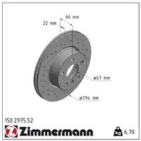 Zimmermann SPORT Bremsscheiben + Bremsbeläge + Sensor BMW 3er G20 318d 136/150 PS vorne