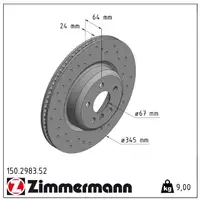 Zimmermann SPORT Bremsscheiben Satz BMW 3er G20 G21 18" mit M-Performance Bremse hinten