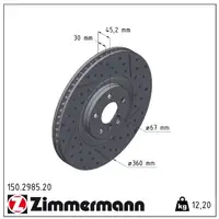 ZIMMERMANN Bremsscheiben Satz BMW 1er F40 2er F44 mit M-Performance vorne 34106895071