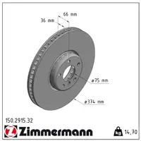 Zimmermann FORMULA F Bremsscheiben Satz BMW 5er F11 F07 6er F12 F13 7er F01-04 vorne