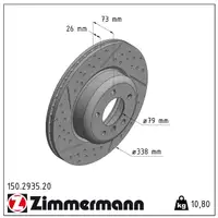 ZIMMERMANN Bremsscheiben Satz BMW 1er E81-88 3er E90-93 mit Performance-Bremse vorne