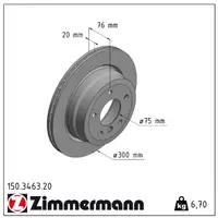 ZIMMERMANN Bremsscheiben Satz für BMW 1er E88 E82 123d 204 PS ab 10.2007 hinten