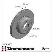 Zimmermann FORMULA F Bremsscheiben Satz BMW 1er E81-88 3er E90-93 vorne 34116778647