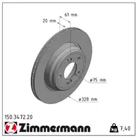 ZIMMERMANN Bremsscheiben für BMW 3er E46 M3 3.2/CSL 5er E39 M5 4.9 5.0 hinten